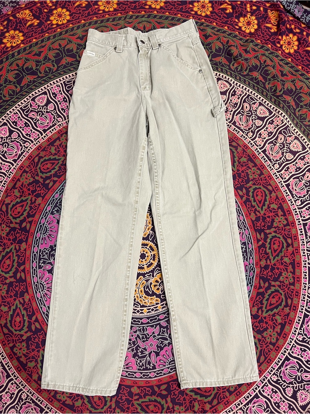 Vintage Riders Women’s size 8 Beige Carpenter Jeans Straight Leg